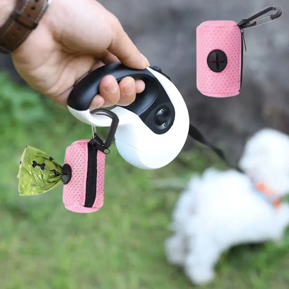 Dispensador de bolsas para perro con mosquetón — Malla ligera