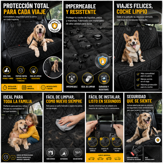 Protector de asiento de coche para perros