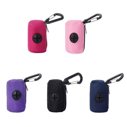 Dispensador de bolsas para perro con mosquetón — Malla ligera