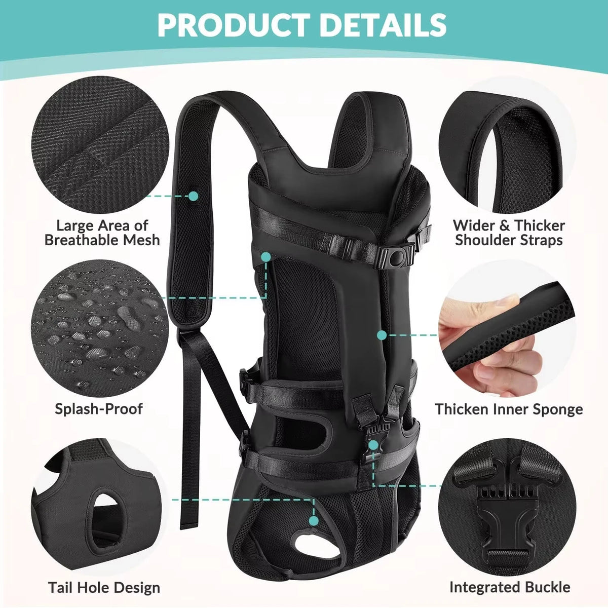 Mochila transportadora para perro — Acolchada y transpirable