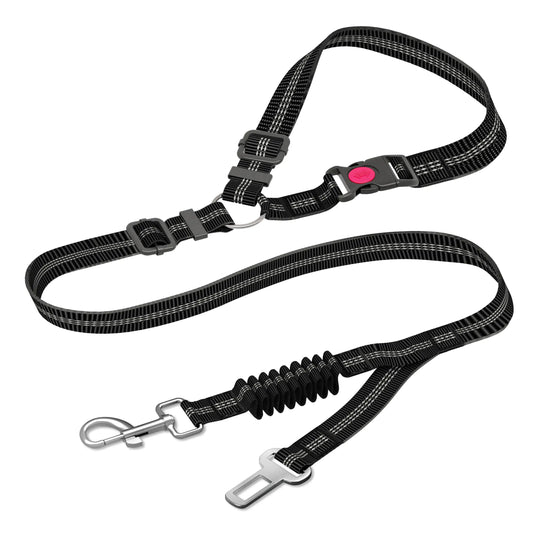 Cinturón de seguridad para perro — Nylon reforzado y longitud ajustable