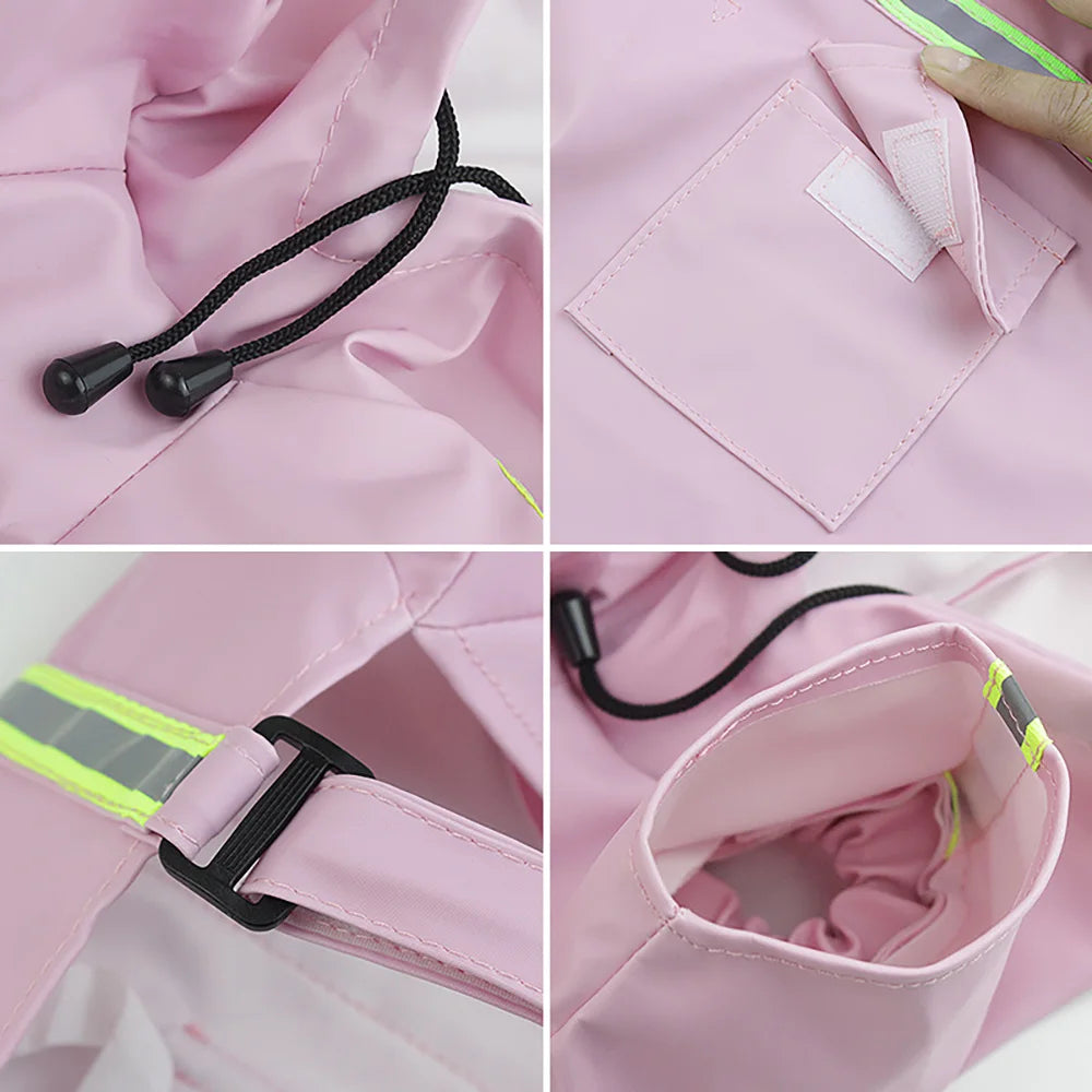 Chubasquero para perro con capucha — Impermeable y reflectante