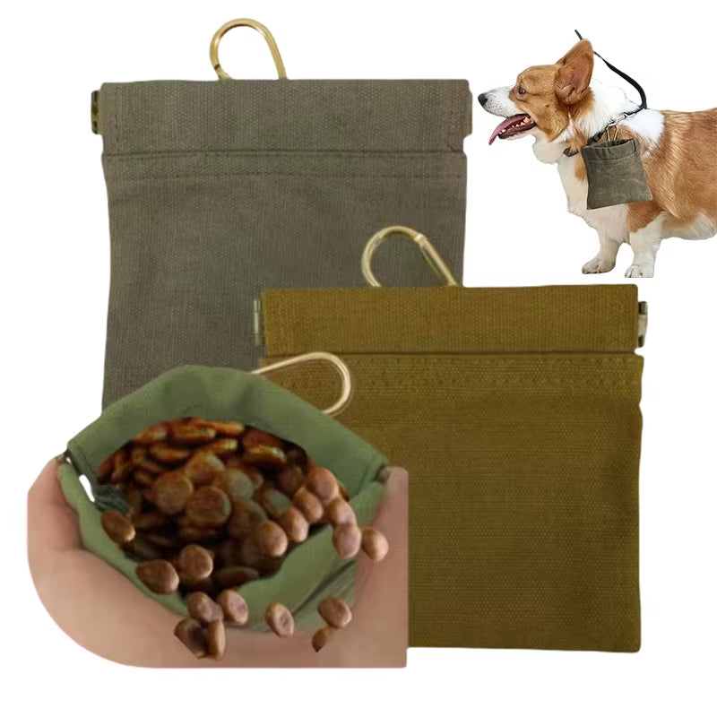 Bolsa de viaje para premios y comida de perro — Lona con cierre automático