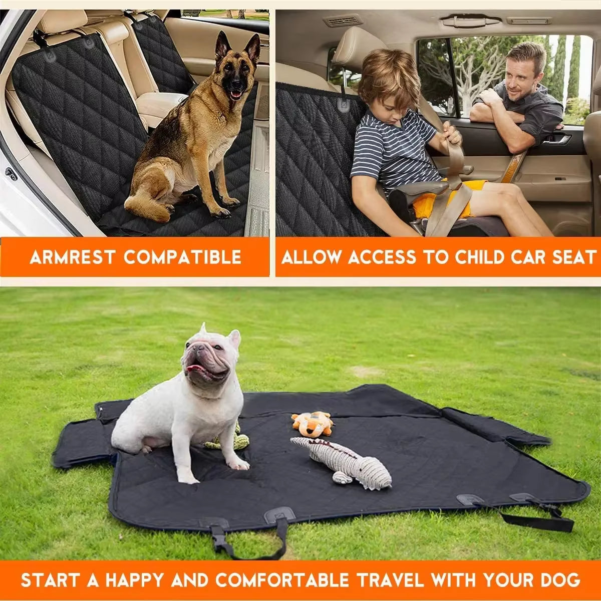 Hamaca de coche para perro — Impermeable, para el asiento trasero