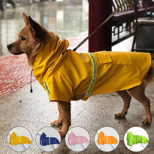 Chubasquero para perro con capucha — Impermeable y reflectante