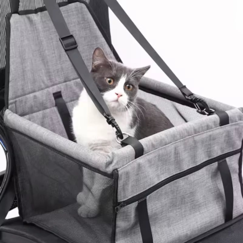 Asiento elevado de coche para perro pequeño — Plegable y estable