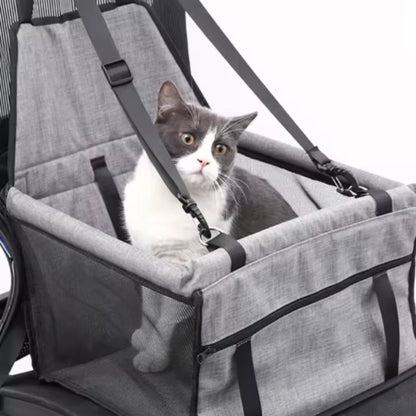 Asiento elevado de coche para perro pequeño — Plegable y estable