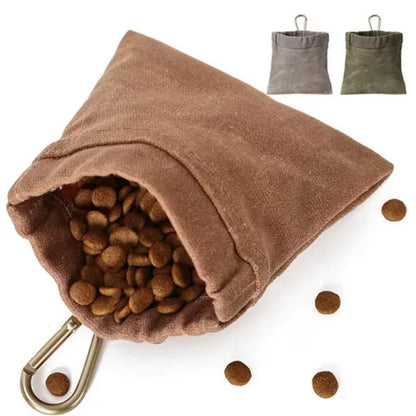 Bolsa de viaje para premios y comida de perro — Lona con cierre automático