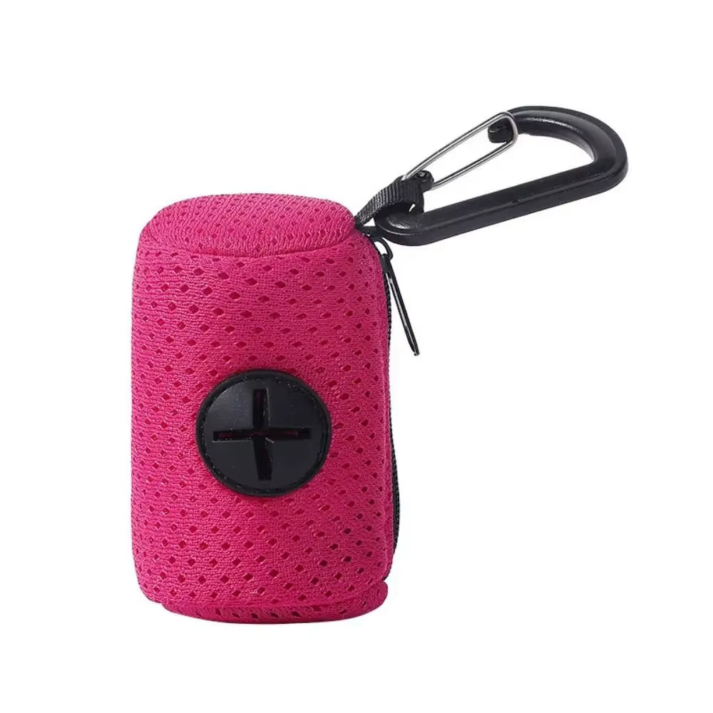 Dispensador de bolsas para perro con mosquetón — Malla ligera