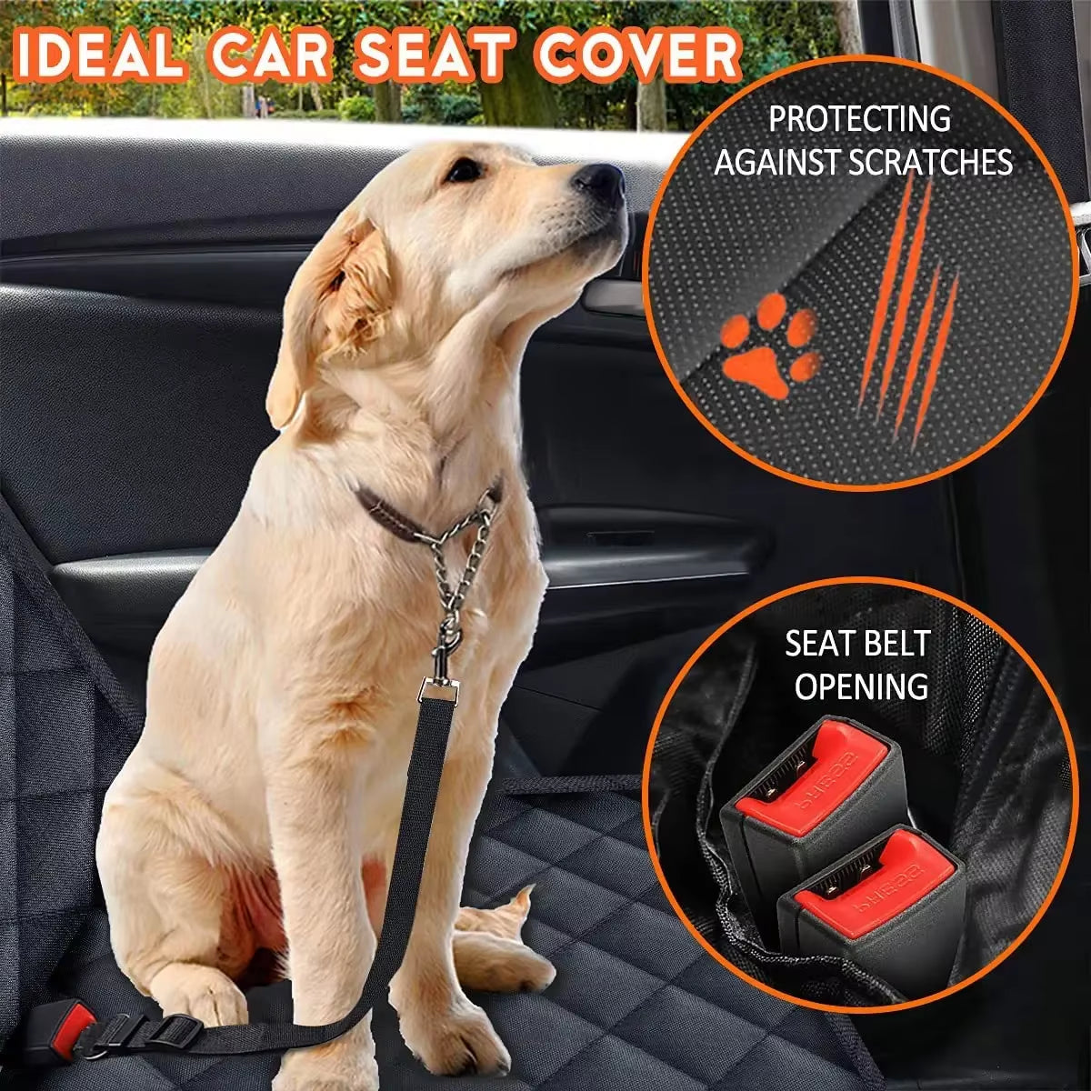 Hamaca de coche para perro — Impermeable, para el asiento trasero